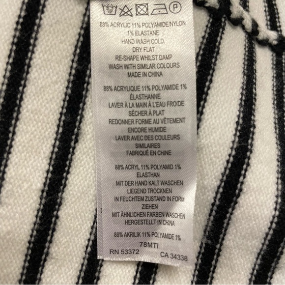 FRENCH CONNECTION Micro Stripe Turtleneck Sweater in Black and White - Picture 10 of 11